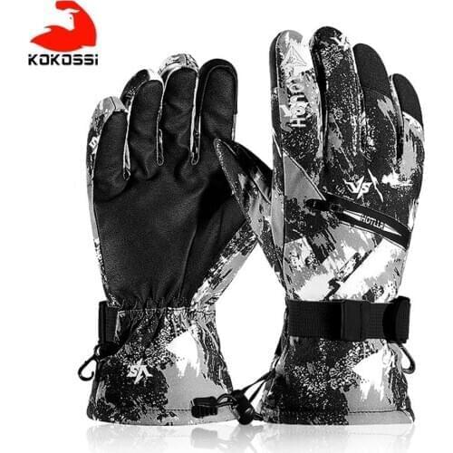 KoKossi 1Pair Ski Gloves Touch Screen Fleece Winter Warm Snowboard Gloves Ultralight Waterproof Motorcycle Thermal Snow gloves