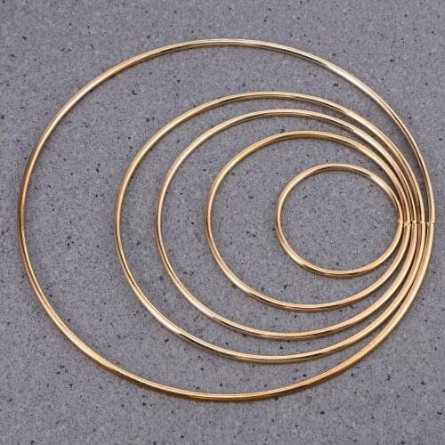 5pcs Metal Dream Catcher Dreamcatcher Ring Macrame Craft Hoop DIY Accessory(Gold, 50mm, 80mm, 100mm, 120mm and 160mm)