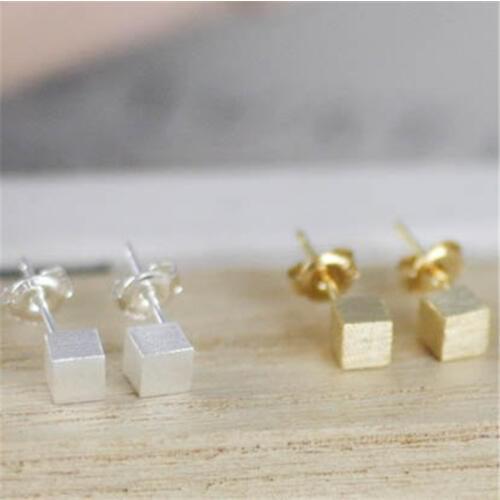 Cute Tiny Cubic Square Earring Jewelry Simple Design Stud Unique Earrings Jewelry For Women