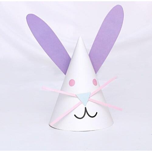 Cute Happy Birthday Hats Funny Party Bunny Cap Handmade DIY Crown Decor For Children Boy Girl Party Festival Picnic Supplies