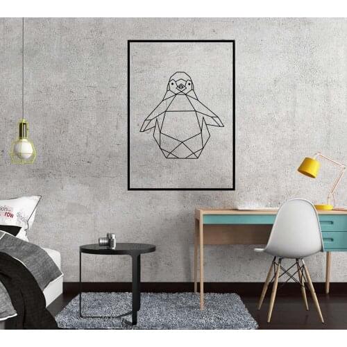Cartoon Style geometry Penguin Art Sticker Waterproof Wall Stickers For Home Decor Living Room Bedroom Decal Creative Stickers