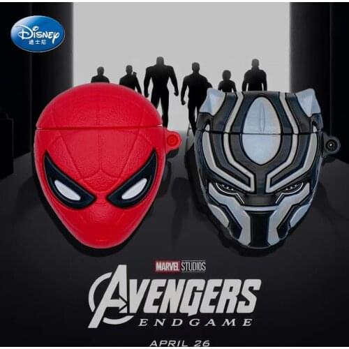 3D Silicone Spiderman Black Panther Soft Cases for Airpods 1/2 pro Protective Bluetooth Wireless Earphone Cover for Air Pods 2