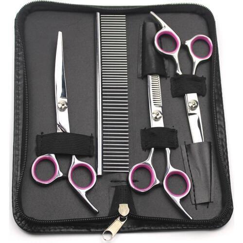 Pet Grooming Set Scissors Dog Hair Scissors For Cat Grooming Shears Kits Curved Cat Dog Pet Product Hair Thinning Shears 45