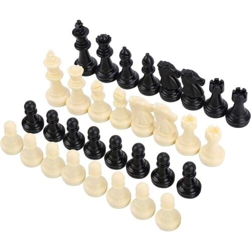 32 Medieval Plastic Chess Pieces Set King Height 49mm Chess Game Standard Chess Pieces For International Competition Dropship