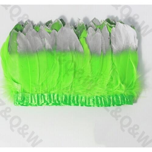 Natural 6-8 inch fluorescent color goose feathers made of 2 meters cloth edge DIY shopping festival costume skirt decoration