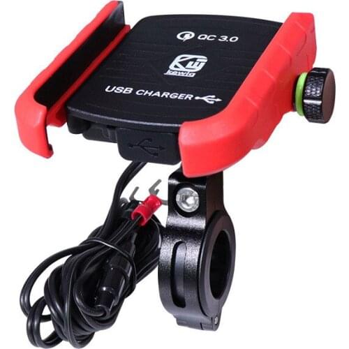 Newest Waterproof Motorcycle Modified Phone Holder Qc3.0 Usb Quick Charger 12-24v Motorbike Bicycle Bracket With Switch