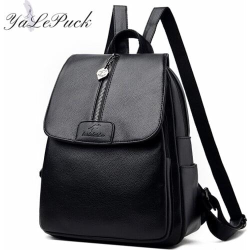 2020 The New Women Backpack Large Capacity School Bags for Teenagers Girls Leather School Backpack Lady Shoulder Bag Sac A Dos