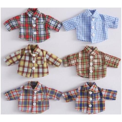 New OB,BJD Doll Plaid Shirt Coat Doll Clothes for Ob11,obitsu 11,1/12 BJD Doll Accessories Clothing