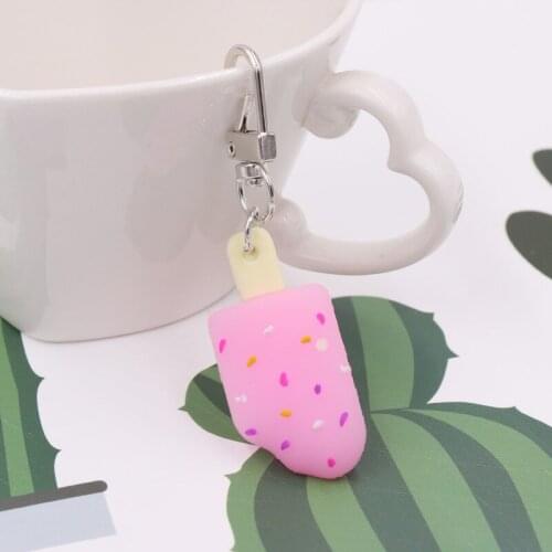 New Summer creative ins wind candy color soft ice cream key ring car bag pendant Jewelry