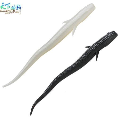 New Soft Baits10cm/3g 20pcs/lot White/Black Fishing Lure Isca Artificial Bait Para Pesca Silicone Wobbler Free Shipping