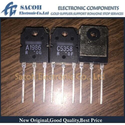 New Original 5Pairs(10PCS) 2SA1986 A1986 + 2SC5358 C5358 TO-3P 15A 230V BJT NPN + PNP Power Audio Amplification Transistor