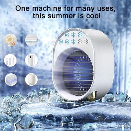 Personal Air Cooler Evaporative Conditioner Desktop Air Cooling Fan Mini USB Air Conditioner Fan With 3 Wind Speeds Night Light