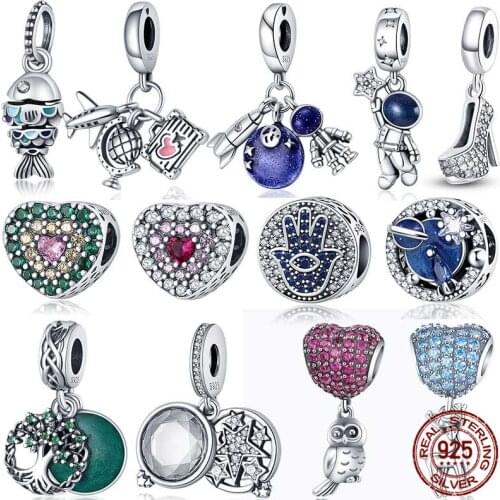 2021 New 925 Sterling Silver Fish&Doll Airplane and Globe Charm&Bead Fit Original 3mm Bracelet&Bangle Making Fashion DIY Jewelry