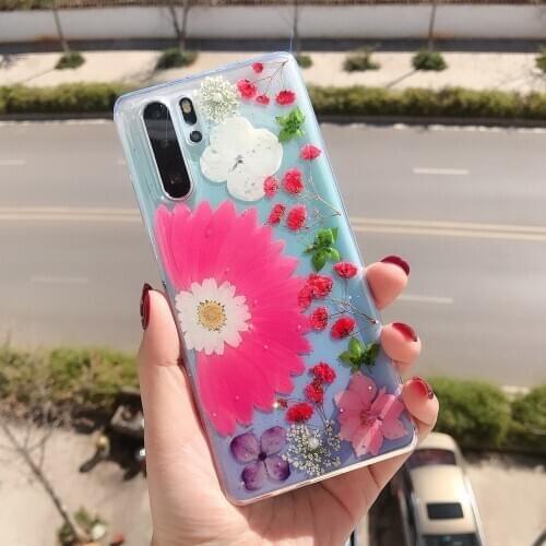 Silicone Transparent Real Dried Flower Phone Case For Google Pixel 4 4A 3 3A XL 2 XL 5, Back Cover for Sweet cute Girl Anti-fall