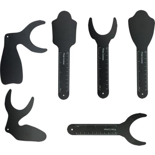 6 pcs Dental Orthodontic Black Background Photo Image Contrast Board Oral Cheek Plate with Scale Mark Autoclavable Dentist Tools