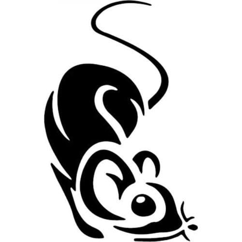 Creative Cartoon High Quality Animal Mouse Auto Stickers Pvc Personality Car Window Decals Waterproof Black/white 16cm * 10cm