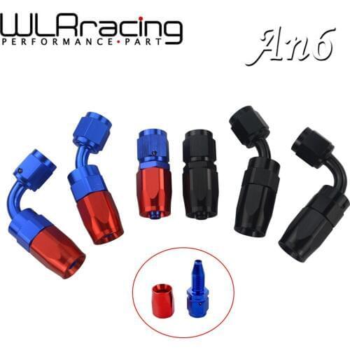 WLR AN6 Oil Fuel Swivel Hose Anoized Aluminum Straight Elbow 45 180 Degree Hose End Oil Fuel Reusable Fitting