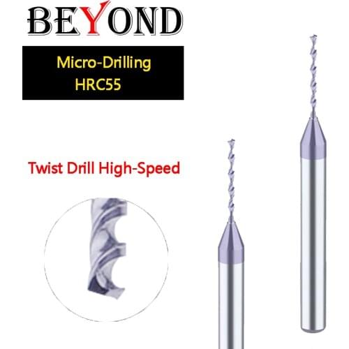 BEYOND Fixed Shank Tungsten Steel Drill High-Speed Head Alloy Coated Twist Micro-Drilling Super Hard Small Diameter 0.15-2mm