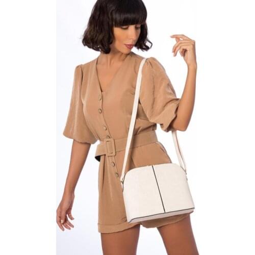 Espardile Women Beige Faux Leather Shoulder Bag 0484 ESP-000