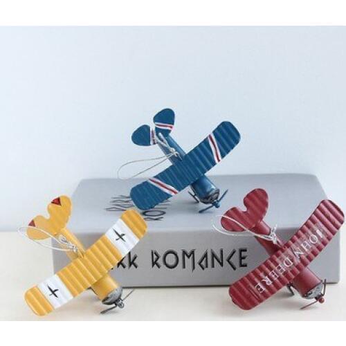 10pcs Iron Retro Airplane Figurines Metal Plane Model Vintage Glider Biplane Miniatures Home Decor Aircraft for Kids Gift