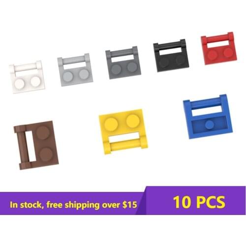 10PCS MOC 48336 1x2 single side hinge plate with handle Building Blocks Bricks Bulk Model Educational City Classic Kids Toys