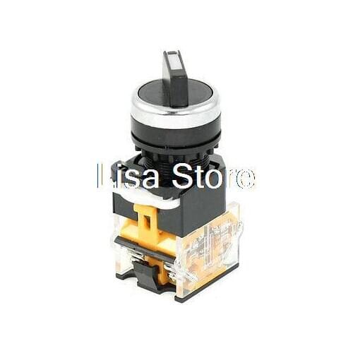AC 400V 10A NO/NC 4-Terminal 2-Position Selector Self-Locking Push Button Switch