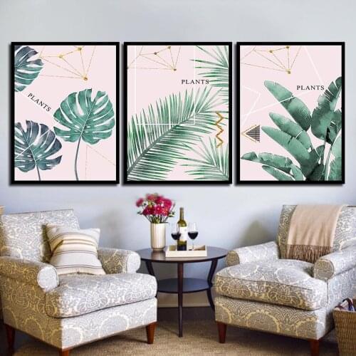 Watercolor Plants Leaves Vintage Posters Wall Art Canvas Prints Nordic Style Painting Wall Pictures for Living Room Home Decor