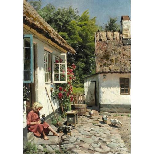 Diamond mosaic full diamond embroidery beads Cottage duck dog tree diamond cross stitch crystal Square diamond sets unfinish