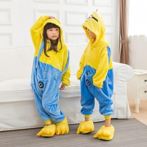 Kids Boy Girl Blue Pocket Costume Kigurumi Cartoon Animal Halloween Fancy Children Cosplay Dress Pajama