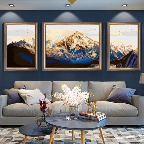 DIY Painting By Numbers Kits landscape Mount Fuji Acrylic Picture Hand Painted Oil Painting On Canvas For Wall Art home decor