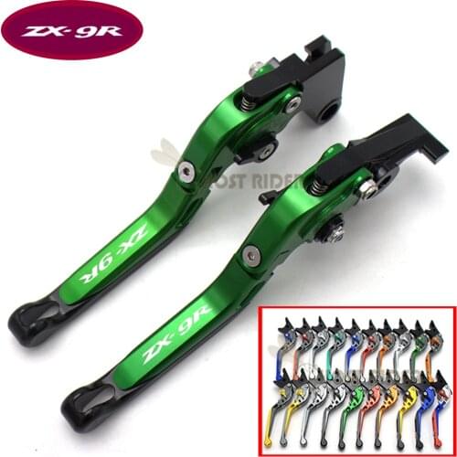 For Kawasaki ZX9 ZX-9 1994-1997 1995 1996 1997 With Logo(ZX9R) Green+Titanium CNC New Adjustable Motorcycle Brake Clutch Levers