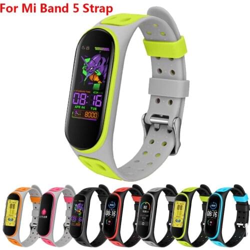 Two-tone Reverse Buckle Strap For Xiaomi Mi Band 5 4 3 6 Silicone Wristband Bracelet Replacement For Xiaomi MiBand 3 4 5 6 Strap