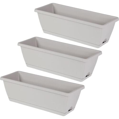 3 Packs Self Watering Planters Rectangular Plant Pot, Modern Decorative Flower Pot/Window Box for All House Plants