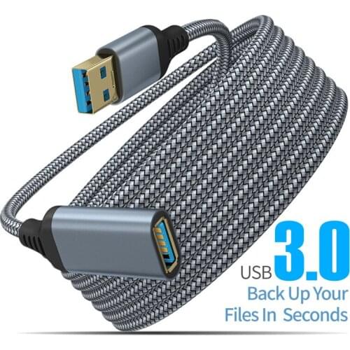 USB 3.0 Cable USB 3.0 Extension Extender Male to Female Fast USB3.0 Data Sync Cord for PC HDTV Laptop Xbox SSD Camera Printer