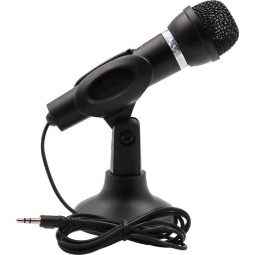 Condenser Microphone 3.5mm Plug Home Stereo MIC Desktop Stand for PC YouTube Video Skype Chatting Gaming Podcast Recording