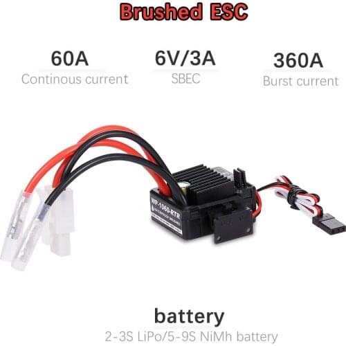 GoolRC 60A Waterproof Brushed ESC Speed Controller for 1/10 4WD RC Car Buggy RC parts Accessories