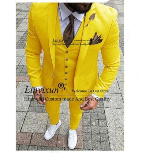 New Classic Me Suits Noivo Terno Slim Fit Masculino Evening Suits For Men Shawl Lapel Groom Tuxedos Yellow Purple Wedding Wear