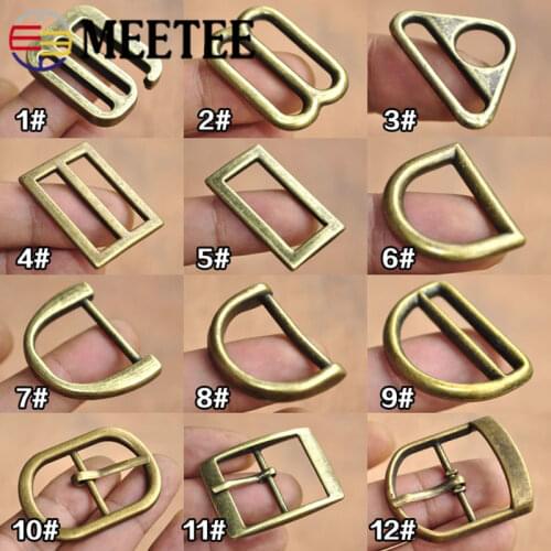 Meetee 6pc 25mm Brass Metal O D Ring Square Pin Buckle for Webbing Bra Handbag Luggage Shoes Hardware DIY Button Decor Accessory