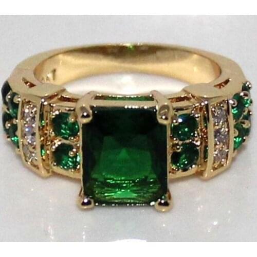 Fashion Luxury Popular Emerald Green Zircon Female Diamond Ring