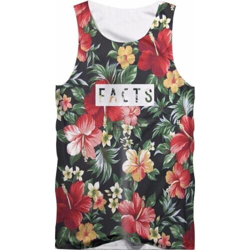 Tropical Flowers 3D Print Men Tank Tops Muscle Fitness Summer Sleeveless Vest Gyms Stringers Undershirt Custom Unisex Clothing
