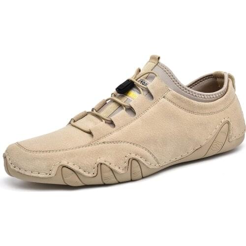 Mens Sneakers cow suede Leather Men Loafers Shoes Fashion Slip on Men Driving Shoes Soft Sapato Masculino Mocassin Homme