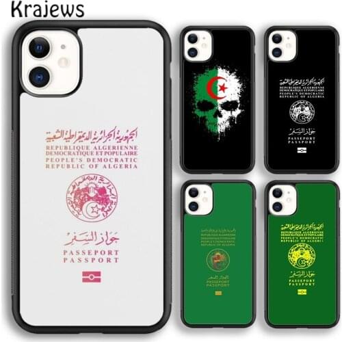 Krajews Algerian Passport Flag soft Phone Case Cover For iPhone 5s SE 2020 6s 7 8 plus X XS XR 11 12 mini pro max coque Shell