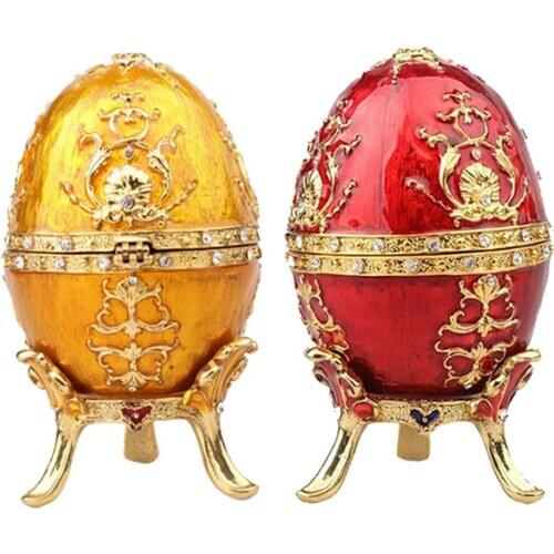 Easter egg jewelry trinket box Vintage decoration egg box metal crafts birthday/Christmas gift collectible