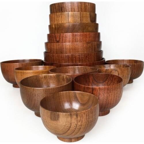 Tableware Environmental Protection Small Bowls Chinese Round Wooden Bowl Soup Bowl Large Spot Discount