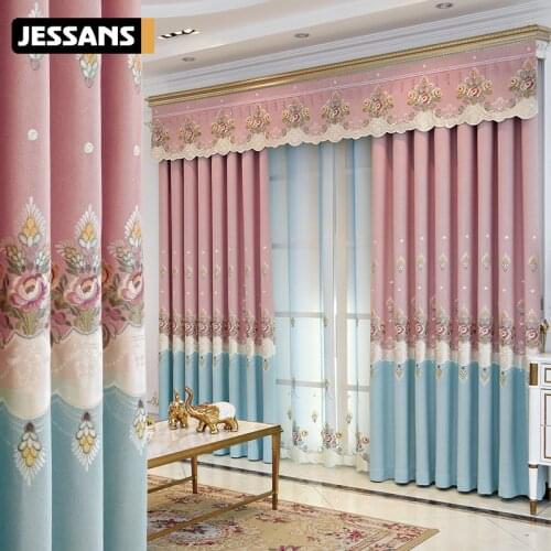 Embroidery Nordic Simple Curtain Cotton and Linen Curtains for Living Room Bedroom Blackout Curtain Cloth Customization
