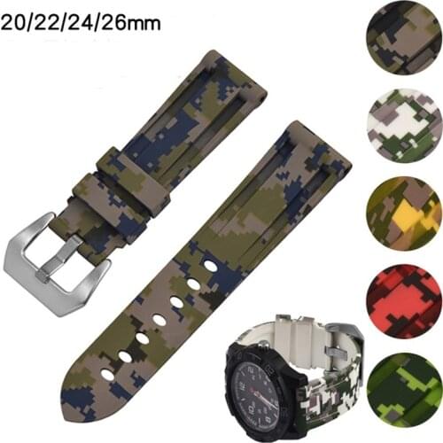 Troops Rubber Watch Strap for Panerai PAM Bracelet for Samsung Gear S3 S2 Universal Sport Watch Belt 20mm 22mm 24mm 26mm