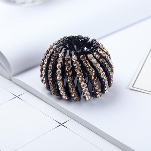 Bling Bling Round Hair Clip Crystal Sparkling Rhinestones Claw Hairwear Ponytail handmade hair Accessories female women gifts