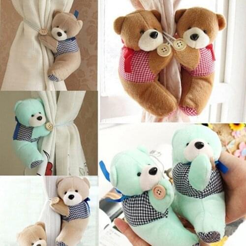 3 Colors Cute Cartoon Bear Curtain Holder Nursery Bedroom Curtain Buckle Tie-back Hook Fastener Buckle Clamp 1pc
