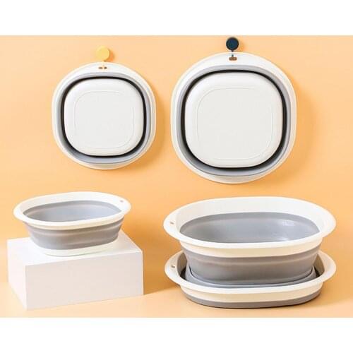 Folding Basin Travel Laundry Basin Collapsible Washing Up Bowl Retractable Plastic Wash Basin Pots Outdoor Indoor Household