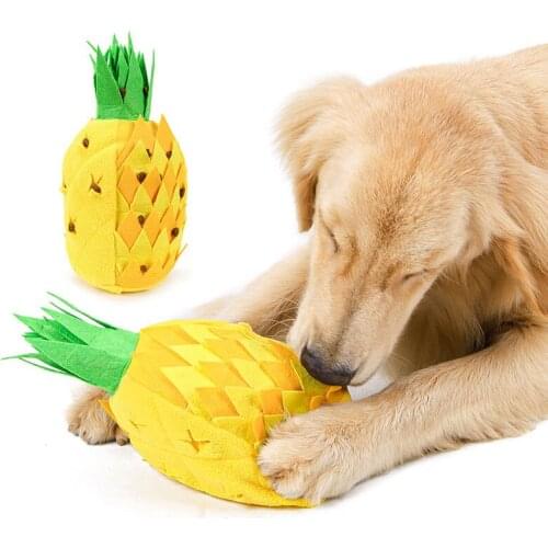 Pet Dog Sniff Mat Interactive Chewing Toy Plush Toy Pineapple Feeding Mat Training Pad Pet Supplies Dogs Snuffle Mat Squeak Toys
